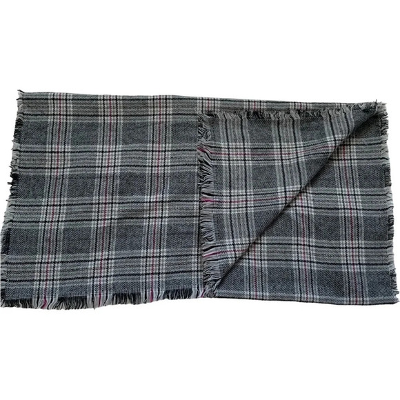 Marcus Adler New York Pink White & Gray Plaid Men Women Scarf/Wrap - Picture 3 of 4